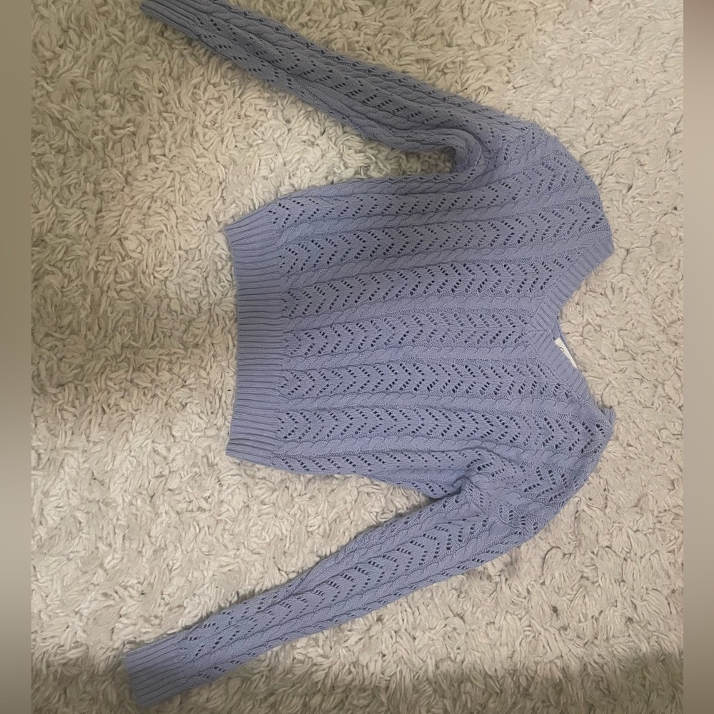 light blue knit sweater